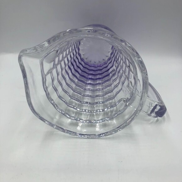 Purple and Clear Textured Glass Pitcher Ombre Unique - Picture 9 of 13